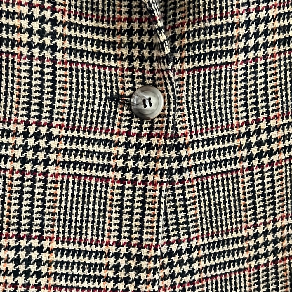 Vintage HARVE BERNARD Wool Plaid Blazer size 6 - Picture 4 of 14